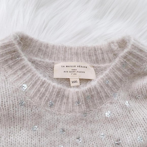 Sezane La Maille Paris - Women's Crew Neck Wool Mohair - Picture 5 of 6